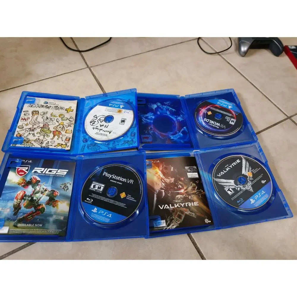 PS4 PSVR 4 Game Lot Accounting VR Worlds EVE Valkyrie